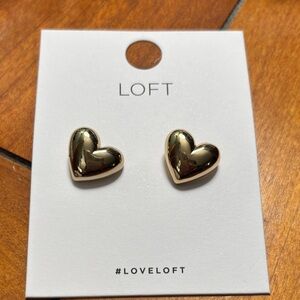 LOFT Shiny Gold Heart Earrings